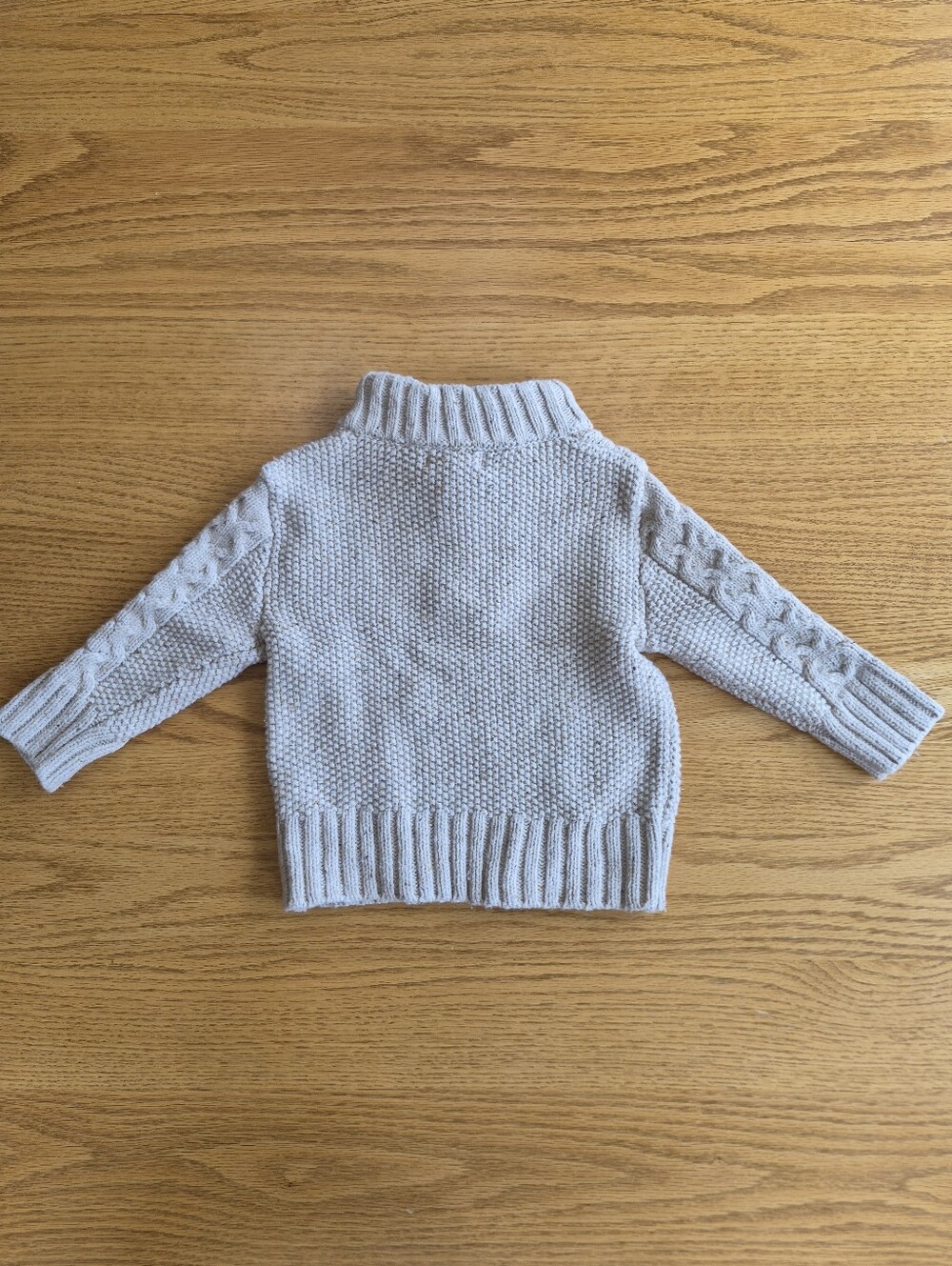 Wrangler Jeans Boy's 12 M Cat & Jack Cable Henley Knit Sweater 12 M Oatmeal - Picture 8 of 16